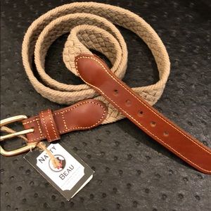 Leather Man Woven Khaki Belt